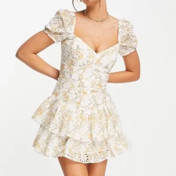 Bardot Broderie Corset Dress in Tropical - Picture 1 of 7